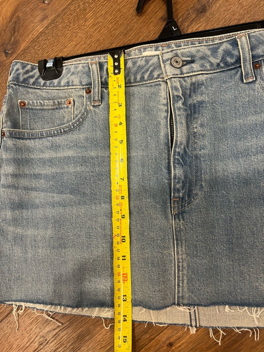 Abercrombie & Fitch Curve Love Mid-rise Light Blue Denim Mini Skirt-Size 32 - Picture 6 of 8